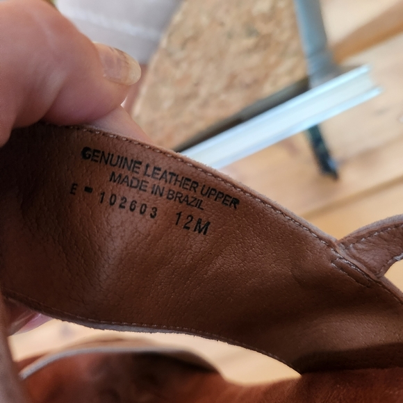 Elites Walking Cradles 💜 NIB Kalinda Suede Leather Tassel Cork Wedge Sandal 12M - Picture 7 of 10